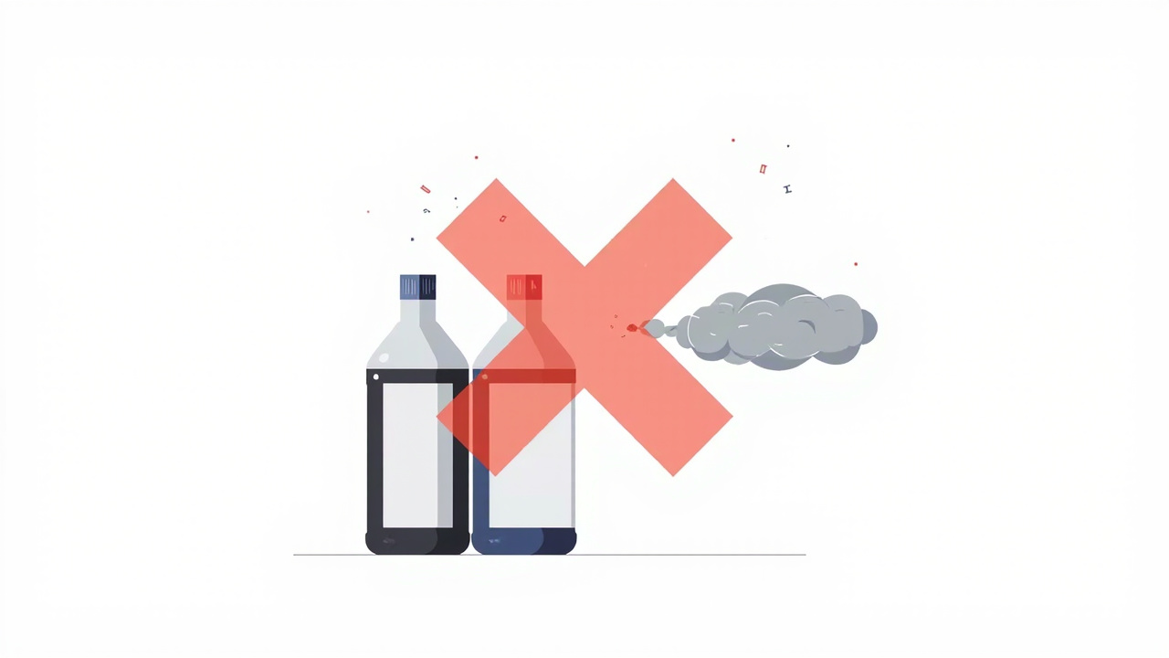 safety warning icon for mixing bleach with acid toilet bowl cleaners