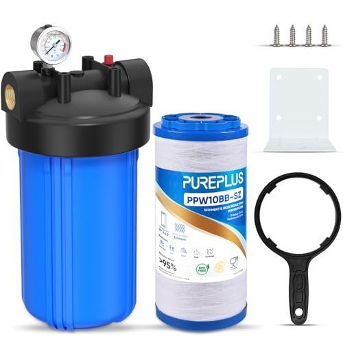 PUREPLUS 1-Stage Whole House Water Filter with Iron and Manganese Cartridge