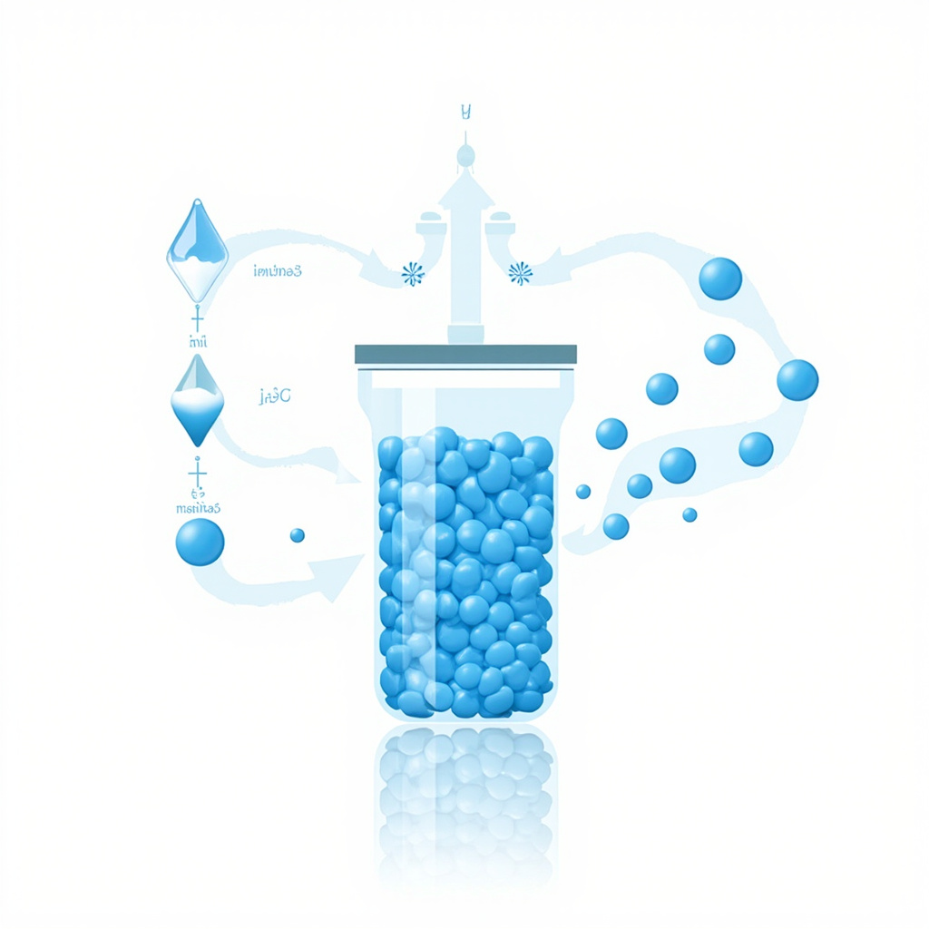 ion-exchange water softening process with resin beads and sodium swap